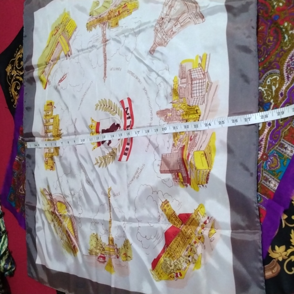 Very Vintage,Beautiful Berlin Germany silk Scarf, Tablecloth, Women, Accessories